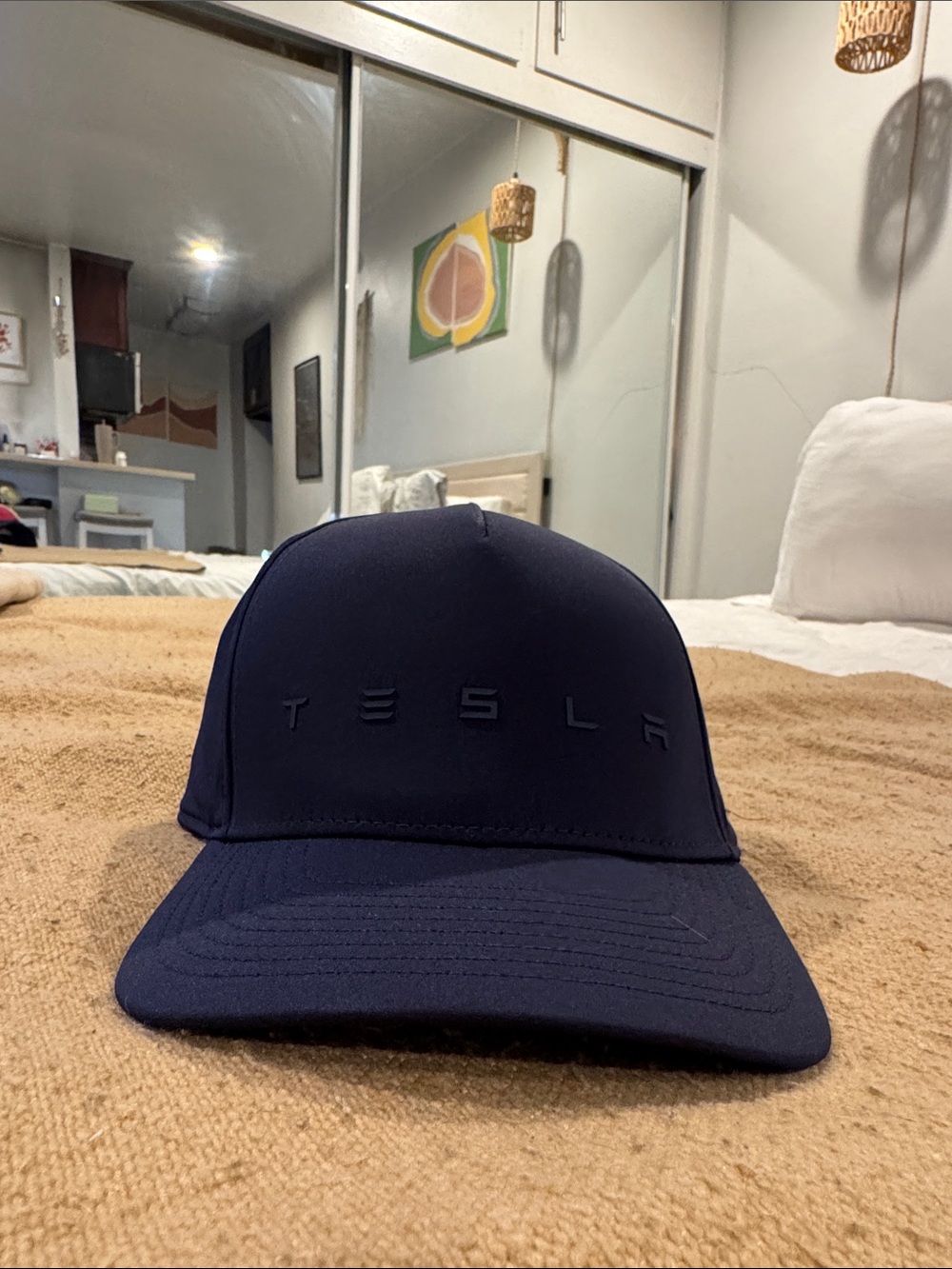 Tesla Navy Embossed Logo Cap